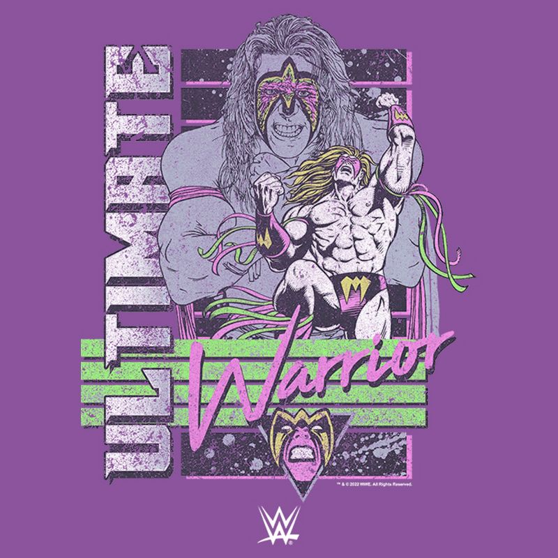 Girl's WWE Ultimate Warrior Retro Poster T-Shirt, 2 of 5