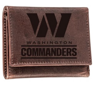 Evergreen NFL Washington Commanders Brown Leather Trifold Wallet Officially Licensed with Gift Box - 1 of 1