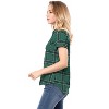 INSPIRE CHIC Women's Classic Short Sleeve Button Down Plaid Shirt - 4 of 4