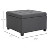 NicBex Fabric Tufted Storage Ottoman with Flip Top Seat Lid Wood Frame for Living Room, Entryway, Gray - 4 of 4