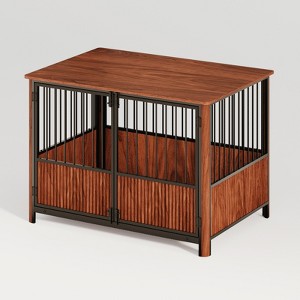 Gulches 30in H x 43in W x 29in D Walnut Crate Dog Furniture Brown 1 Pack Medium Large Dog Livestock Supplies Product type - 1 of 4