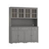 Famapy Display Cabinet for Collectibles,Glass Doors & Drawers & Adjustable Shelving,Showcase/Bookshelf,Ideal for Living Room/Study,Gray - 2 of 4