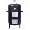 SEVOBAL Grill Cookware Heavy-Duty Steel Charcoal Smoker with Precise Temperature Control, Round Smoker for Grilling, Smoking, Black, 21.5"*17"*33.88" - 2 of 4