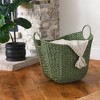 Household Essentials Tall Scoop Basket Paper Rope Olive - image 2 of 4