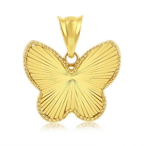 Classic Gold 14K Yellow Gold, Diamond-Cut Butterfly Pendant - 1 of 3