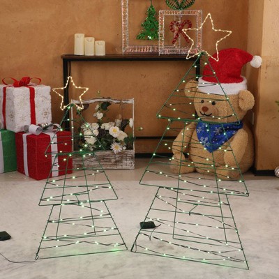 Karl Home 2pcs Lighted 2D Christmas Tree Holiday Decoration