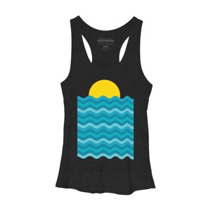 Women's Design By Humans Sunset Waves By clingcling Racerback Tank Top - 1 of 3