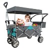 DOMETOUR Push & Pull Utility Folding Wagon with Removable Canopy - 4 of 4