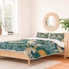 Deny Designs King Avenie Unicorn Damask Duvet Cover and Pillow Shams Turquoise Gold: Abstract Non-Woven, Machine Washable - 3 of 4