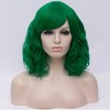 Unique Bargains Women's Curly Wigs 14" Green with Wig Cap Fluffy Curly Wavy - 2 of 4