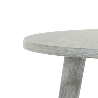 Slate Grey Round Pine Wood Accent Table