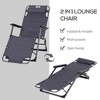 Okak 2-in-1 Folding Patio Chaise Lounge Armchair with Pillow&Pocket,Adjustable Tanning Chair Lounge Chair for Beach,Patio,Deck&Garden - 4 of 4