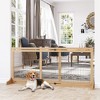 PawHut 72" W x 27.25" H Extra Wide Freestanding Pet Gate with Adjustable Length Dog, Cat, Barrier for House, Doorway, Hallway - 3 of 4