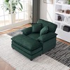 56.3" Corduroy Single Sofa Chair with 2 Toss Pillows and Ottoman, Deep Seat Comfy Couch for Living Room - 2 of 4