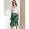 Allegra K Women's Boho Floral High Waist Split A Line Midi Skirt - 3 of 4