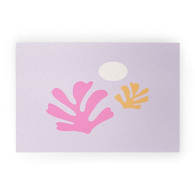 Daily Regina Designs Lavender Abstract Leaves Modern 30" x 20" Welcome Mat - Society6