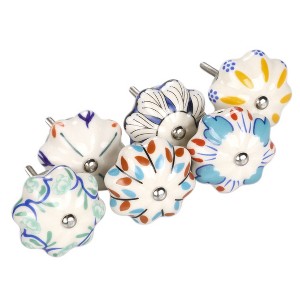 Unique Bargains Hand Painted Ceramic Door Wardrobe Cupboard Cabinet Knobs - 1 of 4