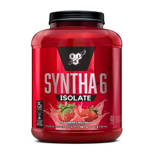 BSN SYNTHA-6 Isolate Protein Powder, Strawberry Protein Powder with Whey Protein Isolate, Milk Protein Isolate, Strawberry Milkshake, 48 servings - 1 of 4