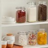 Set of 3 Airtight Glass Jars with Lids 78oz, Food Storage Canister Square for Flour, Cereal, Pasta, Beans - 4 of 4