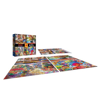 Kodak Premium 4-in-1 Bright Scenery Jigsaw Puzzle Set - 1000 Pieces Each