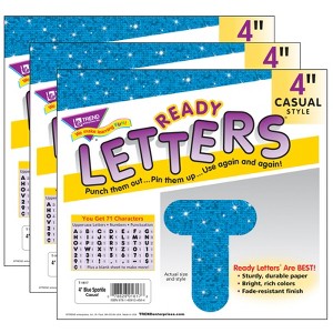 TREND Blue Sparkle 4" Casual Uppercase Ready Letters®, 71 Per Pack, 3 Packs - 1 of 3