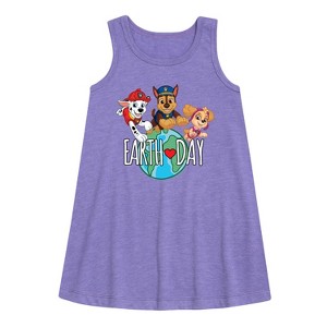 - Paw Patrol - Earth Day Globe Graphic Sleeveless Aline Dress - 1 of 4