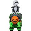 Gemmy Airblown Inflatable Jack Skellington in Coffin Sleigh, 5 ft Tall, Black - 3 of 4