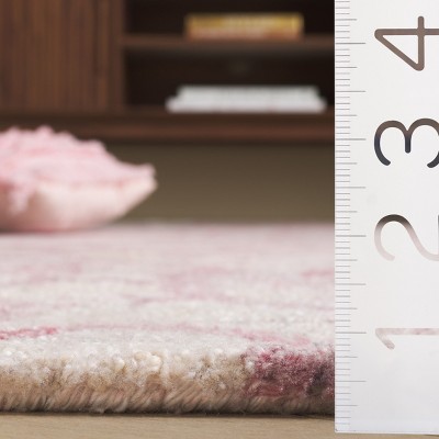 Hand-Tufted Light Pink Wool and Synthetic 3' x 5' Area Rug