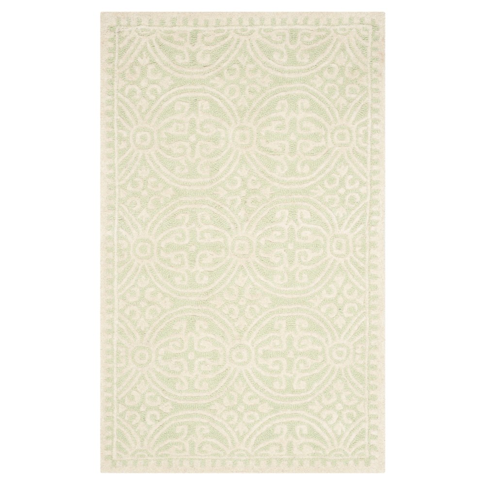 Light Green/Ivory Geometric Tufted Accent Rug 3'x5' - Safavieh
