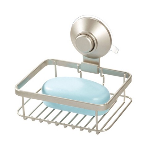 Idesign Everett Push Lock Shower Suction Corner Basket Satin : Target