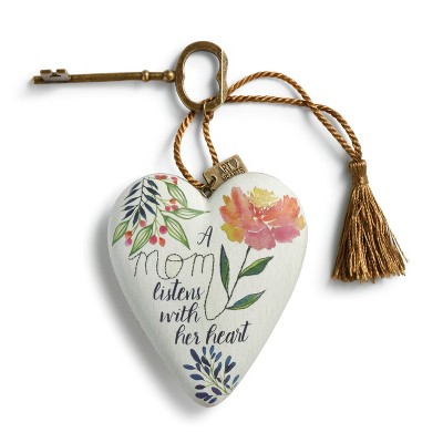 DEMDACO A Mom Listens Art Heart 4 inch - White