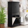ORRD Bathroom Storage Cabinet with Two Laundry Baskets, Storage Cabinet with Doors and Drawer for Home, Black - 2 of 4