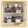 LunaLulinlk 2-Tier Stackable Kitchen Shelf Organizer – Adjustable Countertop Storage for Spices, Utensils, Expandable Metal, Wood Design, Black - 3 of 4