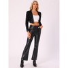 INSPIRE CHIC Women's Sequin Long Sleeve Open Front Party Cropped Jacket - 3 of 4