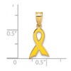 Black Bow Jewelry 14k Yellow Gold & Yellow Enameled Awareness Ribbon Pendant, 10mm - 4 of 4