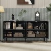 VYNXARIA Stylish Storage Cabinet Sideboard Wooden Cabinet with Unique Geometric Circle Door Design,Suitable for Entrance and Living Room,Black - 3 of 4