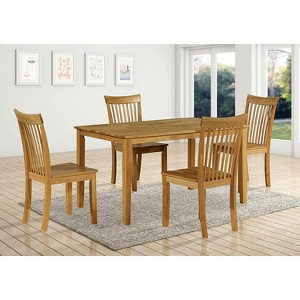 Kings Brand Furniture Kurmer 5 Piece Dining Set Natural Oak - 1 of 4