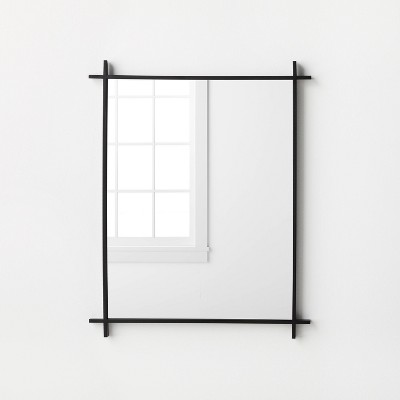 Image of 24" x 30" Cross Corner Metal Wall Mirror Black - Threshold™ designed with Studio McGee