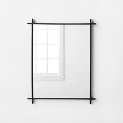 24" x 30" Cross Corner Metal Wall Mirror Black - Threshold™ designed with Studio McGee