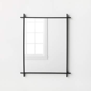24" x 30" Cross Corner Metal Wall Mirror Black - Threshold™ designed with Studio McGee