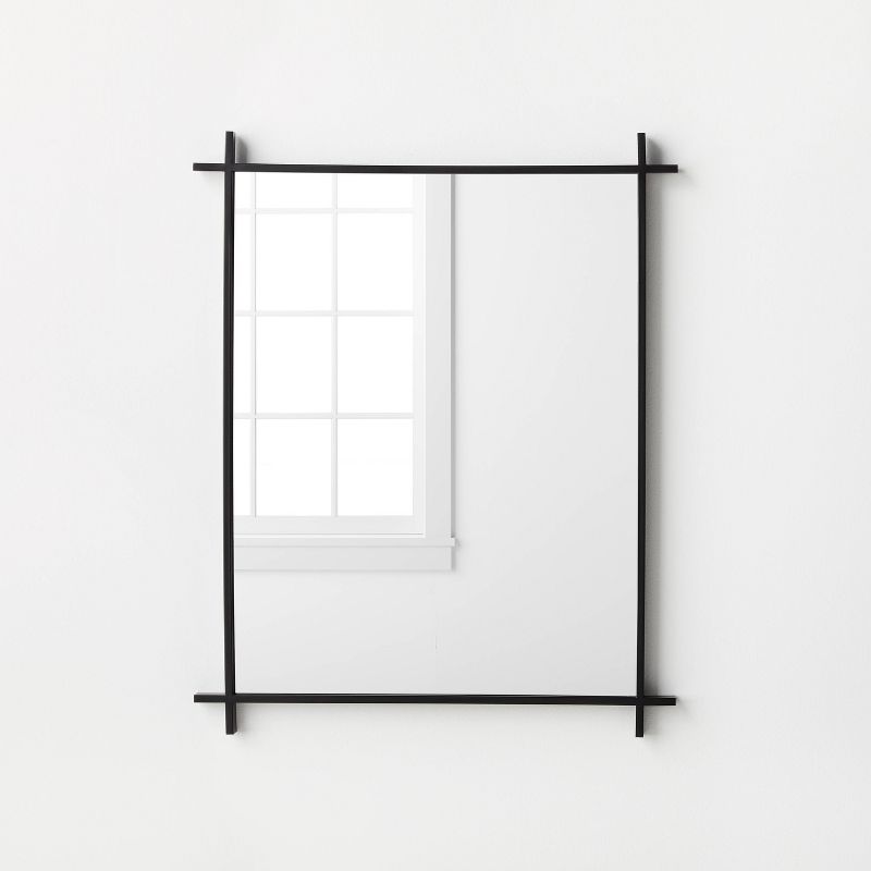 24&#34; x 30&#34; Cross Corner Metal Wall Mirror Black - Threshold&#8482; designed with Studio McGee, 1 of 8
