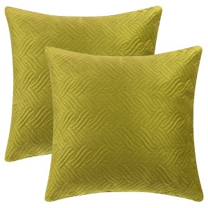 Unique Bargains Decorative Soft Velvet Knitted Square Invisible Zipper Throw Pillow Covers 2 Pcs - 1 of 4