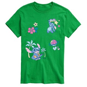 Men's - Disney - Lilo Stitch Patch Oversized Short Sleeve Graphic T-Shirt - 1 of 3