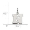 Black Bow Jewelry Sterling Silver, Amanda Collection Small Block Style Initial N Pendant - 4 of 4