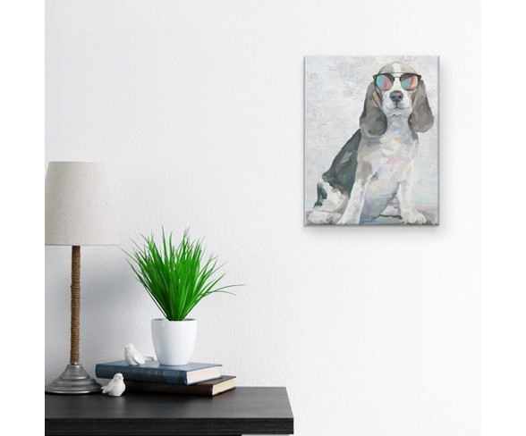22"x28" Shady Pups IV By Studio Arts Art On Canvas - Fine Art Canvas