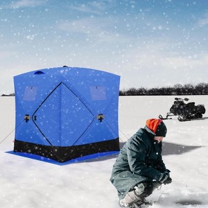 Ice Fishing Insulated Tent for 3-4 People - Large Pop-Up Hub-Style Shelter with 68 Sq Ft Fishable Area, Windproof & Easy Setup for Ultimate Comfort - 1 of 4