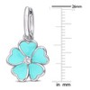 EVERLY JEWELRY | Sterling Silver 1/6 CT TGW White Topaz Hoop Earrings Light Blue Enamel Plated - 2 of 4