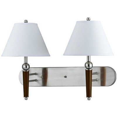 Cal Lighting 60W x 2 Metal Wall lamp with hardback Fabric Shade and Rocker switches