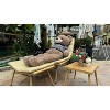 Okak Patio Chaise Lounge with 1 Ottoman&1 Side Table,Alloy Frame Reclining Tanning Chair Accent Chair for Camping,Poolside,Deck&Living Room,Yellow - 4 of 4