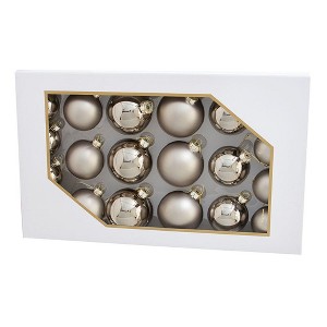 Kurt Adler 60-80MM Shiny and Matte Pewter Glass Ball Ornaments, 20-Piece Set - 1 of 3